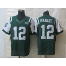New York Jets 12 Namath Green Elite Jersey