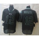 New York Jets 12 Namath  Light Out Black Elite Jersey