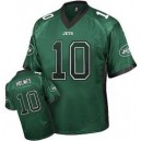New York Jets &10 Santonio Holmes Green Team Color Elite Drift Fashion Jersey