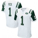 Men's New York Jets 1 Michael Vick Elite White Jersey