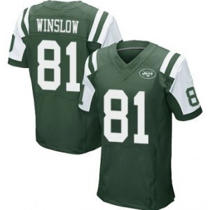 Hommes New York Jets #81 Kellen Winslow Élite verte équipe couleur Maillot Magasin