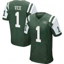 Men's New York Jets 1 Michael Vick Elite Green Team Color Jersey