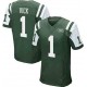 Men's New York Jets 1 Michael Vick Elite Green Team Color Jersey