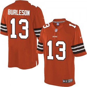 Jeunesse Browns de Cleveland Nike # 13 maillot NFL de rechange Orange de Nate Burleson Élite