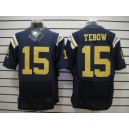 New York Jets &15 Tebow Dark Blue Elite Jersey