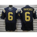 New York Jets &6 Sanchez Dark Blue Elite Jerseys