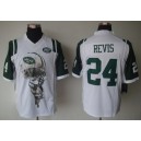 New York Jets 24 Darrelle Revis White Helmet Tri-Blend Limited Jersey
