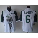 New York Jets 6 Mark Sanchez White Helmet Tri-Blend Limited Jersey