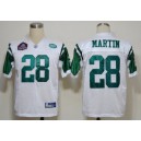 New York Jets 28 CURTIS MARTIN White Throwback Jersey With Hall of Fame Pitch