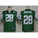New York Jets 28 CURTIS MARTIN Green Throwback Jersey With Hall of Fame Pitch