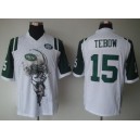 New York Jets 15 Tim Tebow White Helmet Tri-Blend Limited Jersey