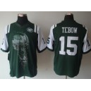 New York Jets 15 Tim Tebow Green Helmet Tri-Blend Limited Jersey