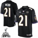 Youth Nike Baltimore Ravens &21 Lardarius Webb Elite Black Alternate Super Bowl XLVII NFL Jersey