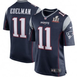 Hommes lié aux New England Patriots Julian Edelman Nike Marine Super Bowl LI jeu Maillot