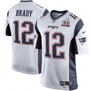 Patriots de la Nouvelle-Angleterre Tom Brady Nike blanc Super Bowl LI masculine liée jeu Maillot Patriots de la Nouvelle-Angleterre Tom Brady Nike blanc Super Bowl LI masculine liée jeu Maillot