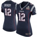 New England Patriots Tom Brady Nike marine Super Bowl LI lié aux jeu Maillot des femmes