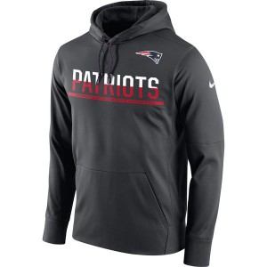 New England Patriots Nike Anthracite Sideline Circuit Pullover Performance Hoodie masculine