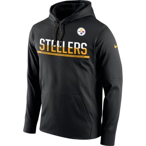 Pittsburgh Steelers Nike noir Sideline Circuit Pullover Performance Hoodie masculine Pittsburgh Steelers Nike noir Sideline Circuit Pullover Performance Hoodie masculine