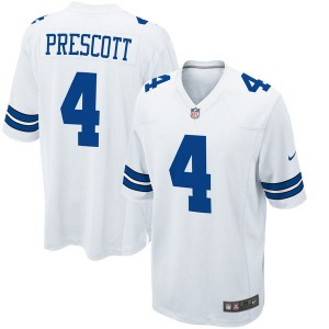 Dallas Cowboys Dak Prescott Nike blanc homme maillot de jeu