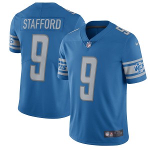 Maillot de joueur masculin Detroit Lions Matthew Stafford Nike bleu 2017 Vapor intouchable Limited