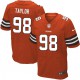 Men Nike Cleveland Browns &98 Phil Taylor Elite Orange Alternate NFL Jersey