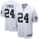 Hommes Oakland Raiders Marshawn Lynch Nike Blanc Jeu maillots