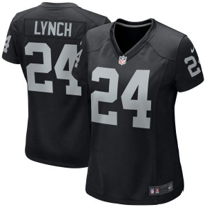 Femmes Las Vegas Raiders Marshawn Lynch Nike Maillot de jeu noir Femmes Las Vegas Raiders Marshawn Lynch Nike Maillot de jeu noir