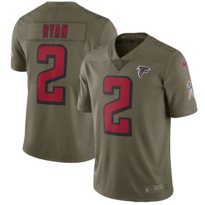 Hommes Atlanta Falcons Matt Ryan Nike olive Salute to Service Limited maillots