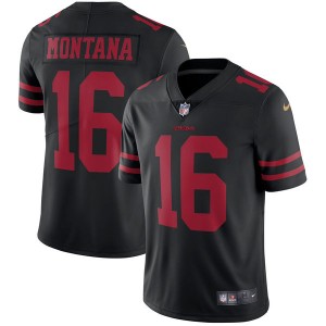 Hommes San Francisco 49ers Joe Montana Nike Noir Retired Player Vapor intouchable Limited Reverse Maillot