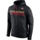 Hommes San Francisco 49ers Nike Noir ligne de touche pull performance Sweat à capuche