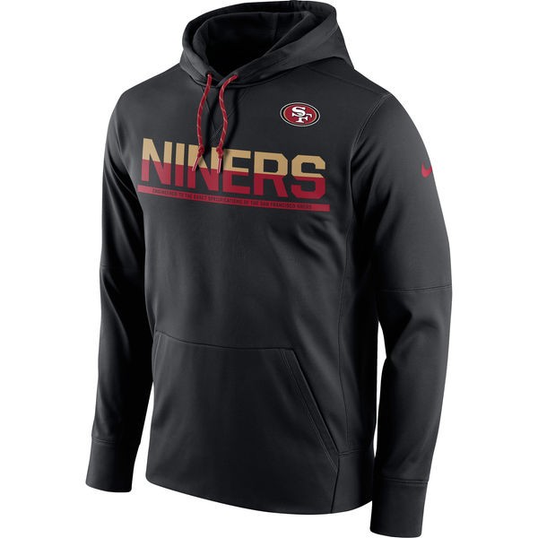 Hommes San Francisco 49ers Nike Noir ligne de touche pull performance Sweat à capuche Maillot Hommes San Francisco 49ers Nike Noir ligne de touche pull performance Sweat à capuche Maillot