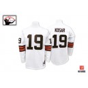 Mitchell And Ness Cleveland Browns &19 Bernie Kosar White Authentic Throwback NFL Jersey