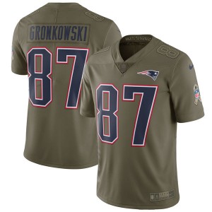 Hommes New England Patriots Rob Gronkowski Nike olive Salute to Service Limited maillots