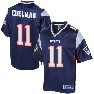Hommes New England Patriots Julian Edelman NFL Pro Line Navy maillots de l'équipe de couleur