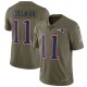 Hommes New England Patriots Julian Edelman Nike olive Salute to Service Limited maillots