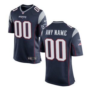 Hommes New England Patriots Nike Navy maillot de jeu personnalisé