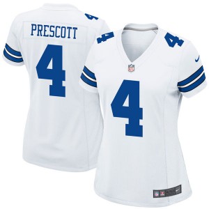 Femmes Dallas Cowboys Dak Prescott Nike Blanc Jeu maillots