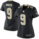 Femmes New Orleans Saints Drew Brees Nike Noir Jeu maillots