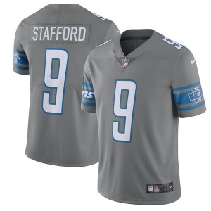 Hommes Detroit Lions Matthew Stafford Nike Acier vapeur intouchable couleur Rush Limitée Joueur maillots