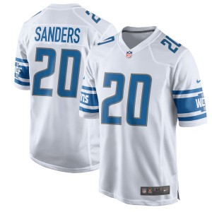 Hommes Detroit Lions Barry Sanders Nike Blanc 2017 retraité joueur maillot de jeu Hommes Detroit Lions Barry Sanders Nike Blanc 2017 retraité joueur maillot de jeu