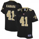 Femmes New Orleans Saints Alvin kamara NFL Pour Ligne Noir Team Couleur Joueur maillot