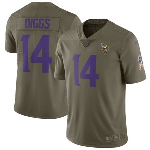 Hommes Minnesota Vikings Stefon Diggs Nike olive Salut aux maillots de service Limited