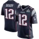 Hommes New England Patriots Tom Brady Nike Navy Super Bowl IIL Bound maillots de jeu