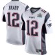 Hommes de la Nouvelle-Angleterre patriotes Tom Brady Nike blanc Super Bowl IIL Bound maillots de jeu