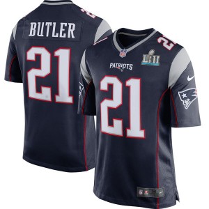 Hommes New England Patriots Malcolm Butler Nike Marine Super Bol Maillot
