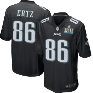 Hommes Philadelphia Eagles Zach Ertz Nike Noir Super Bowl IIL Bound patch Jeu Event maillots