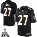 Youth Nike Baltimore Ravens &27 Ray Rice Elite Black Alternate Super Bowl XLVII NFL Jersey