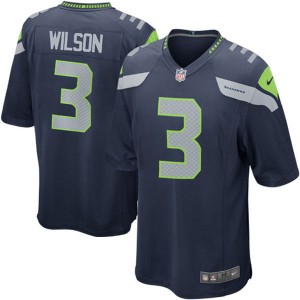 Hommes Seattle Seahawks sport Russell Wilson Nike College Navy maillots de jeu
