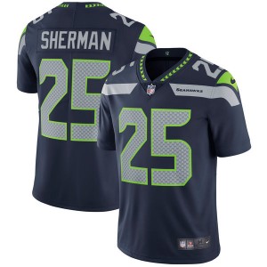 Hommes Seattle Seahawks Richard Sherman Nike CollÃ¨ge Marine Vapor intouchable LimitÃ©e Joueur maillot