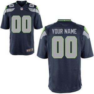 Homme Seattle Seahawks Nike CollÃ¨ge Marine maillot de jeu personnalisÃ©